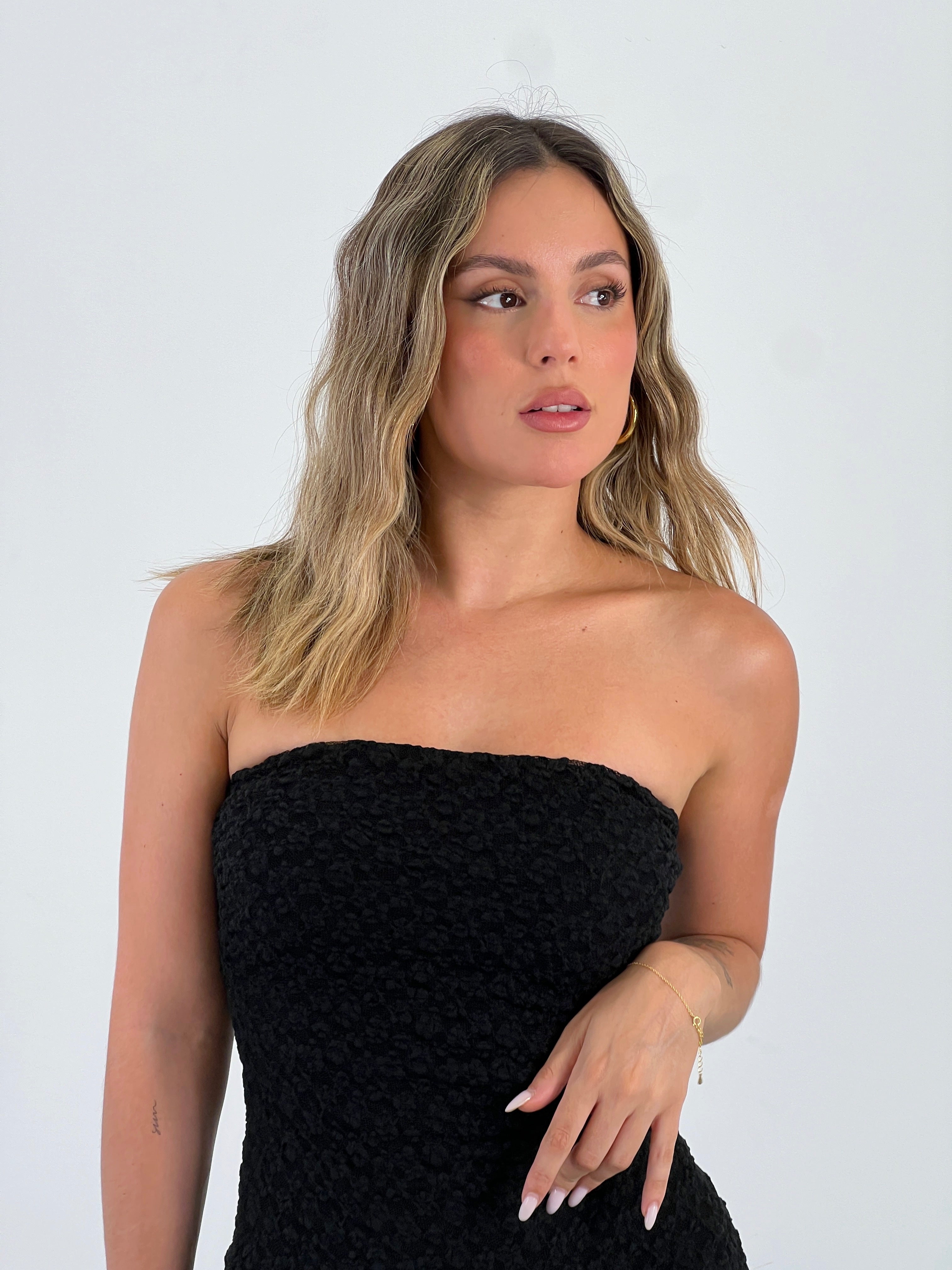 Vestido palabra de honor blonda - Zebra&Maduixa®