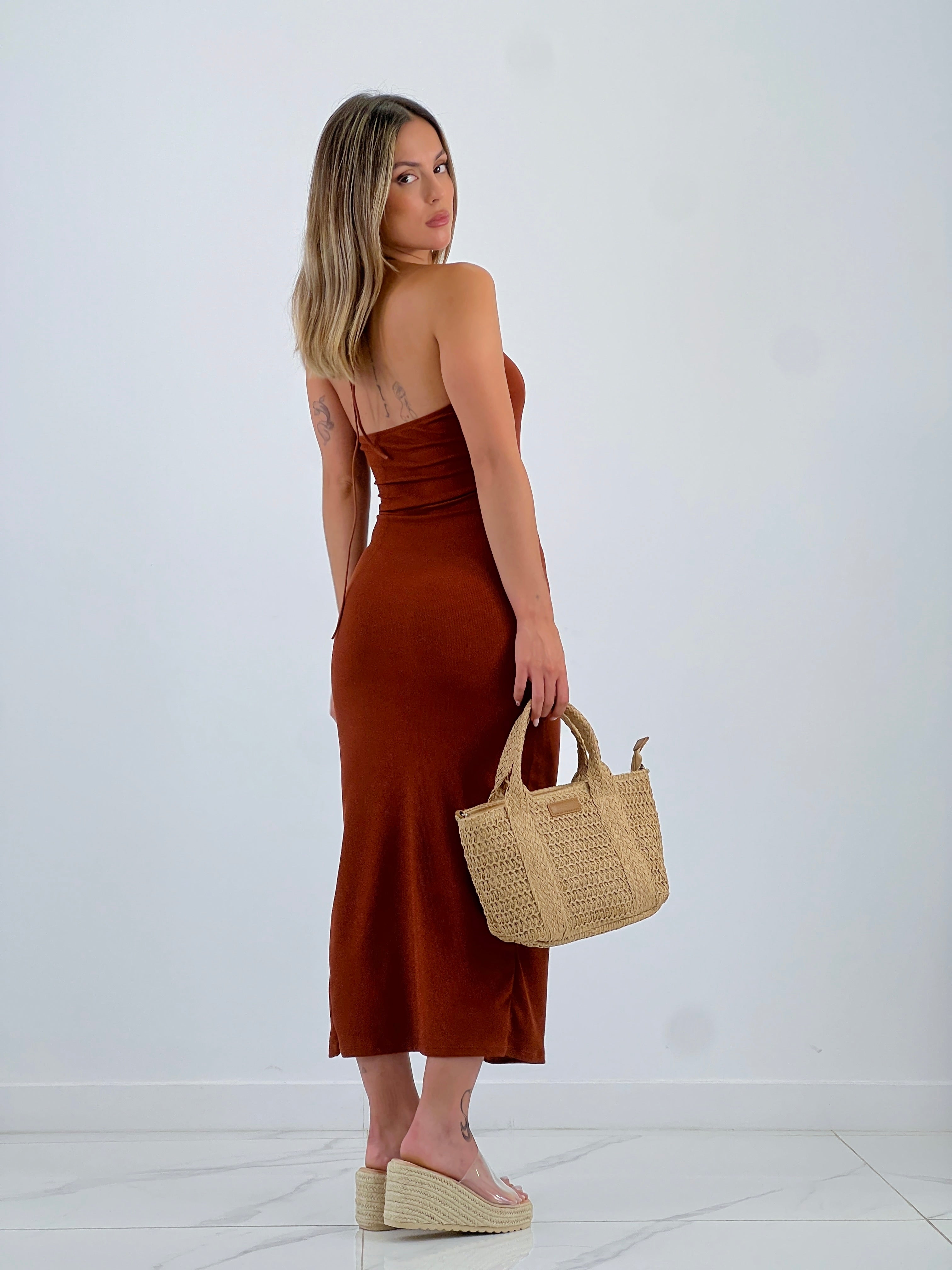 Vestido midi detalle dorado - Zebra&Maduixa®