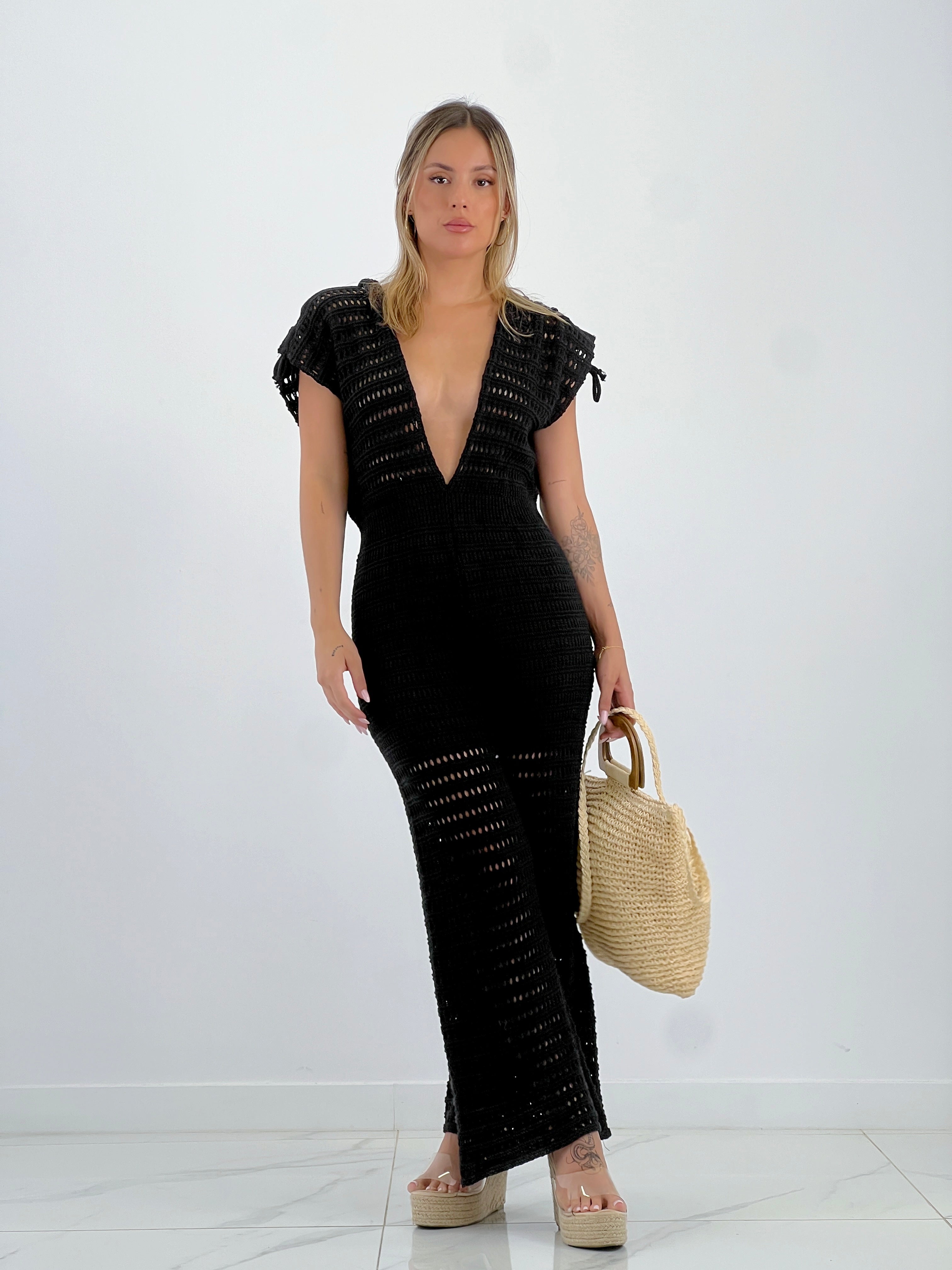 Crochet flare jumpsuit