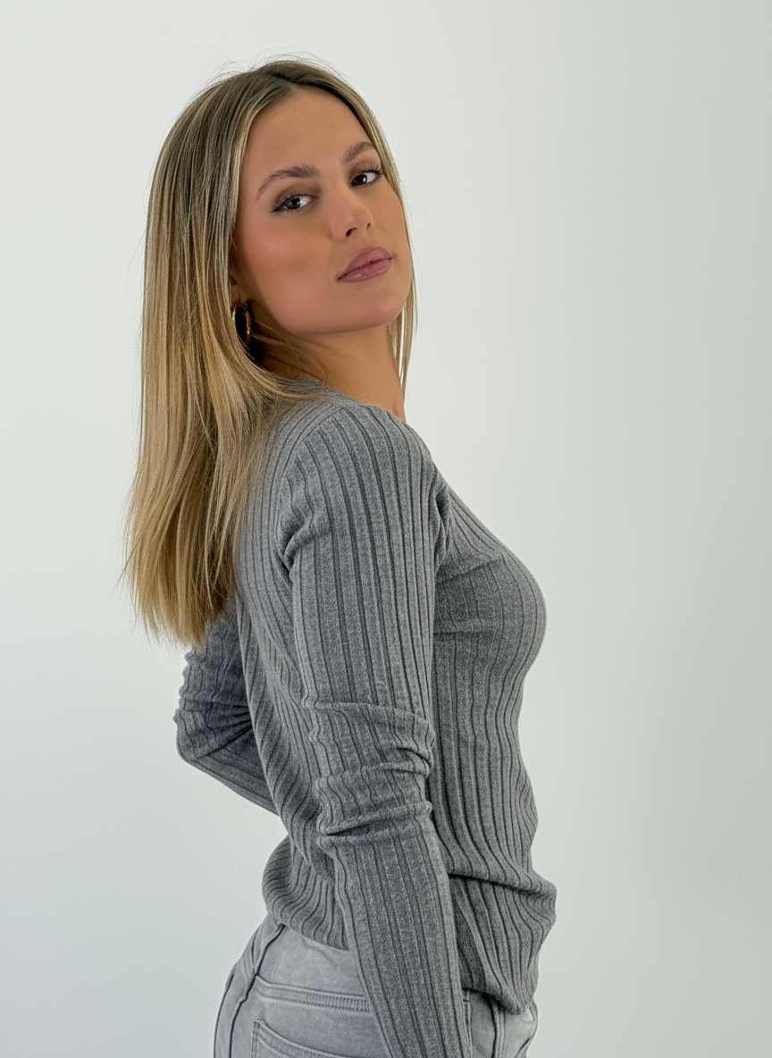 Jersey canalé cuello pico - Zebra&Maduixa®