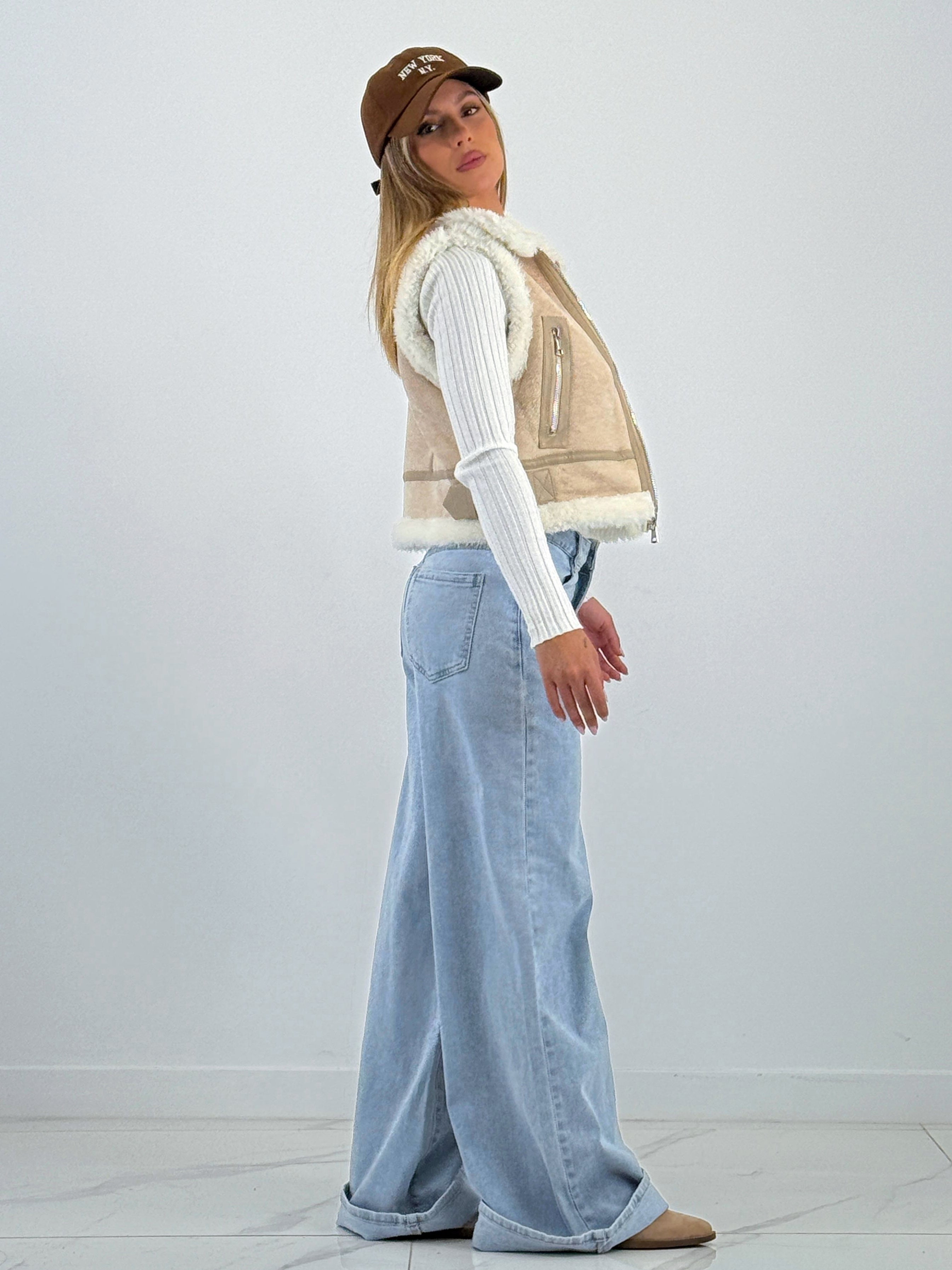 Gilet court réversible