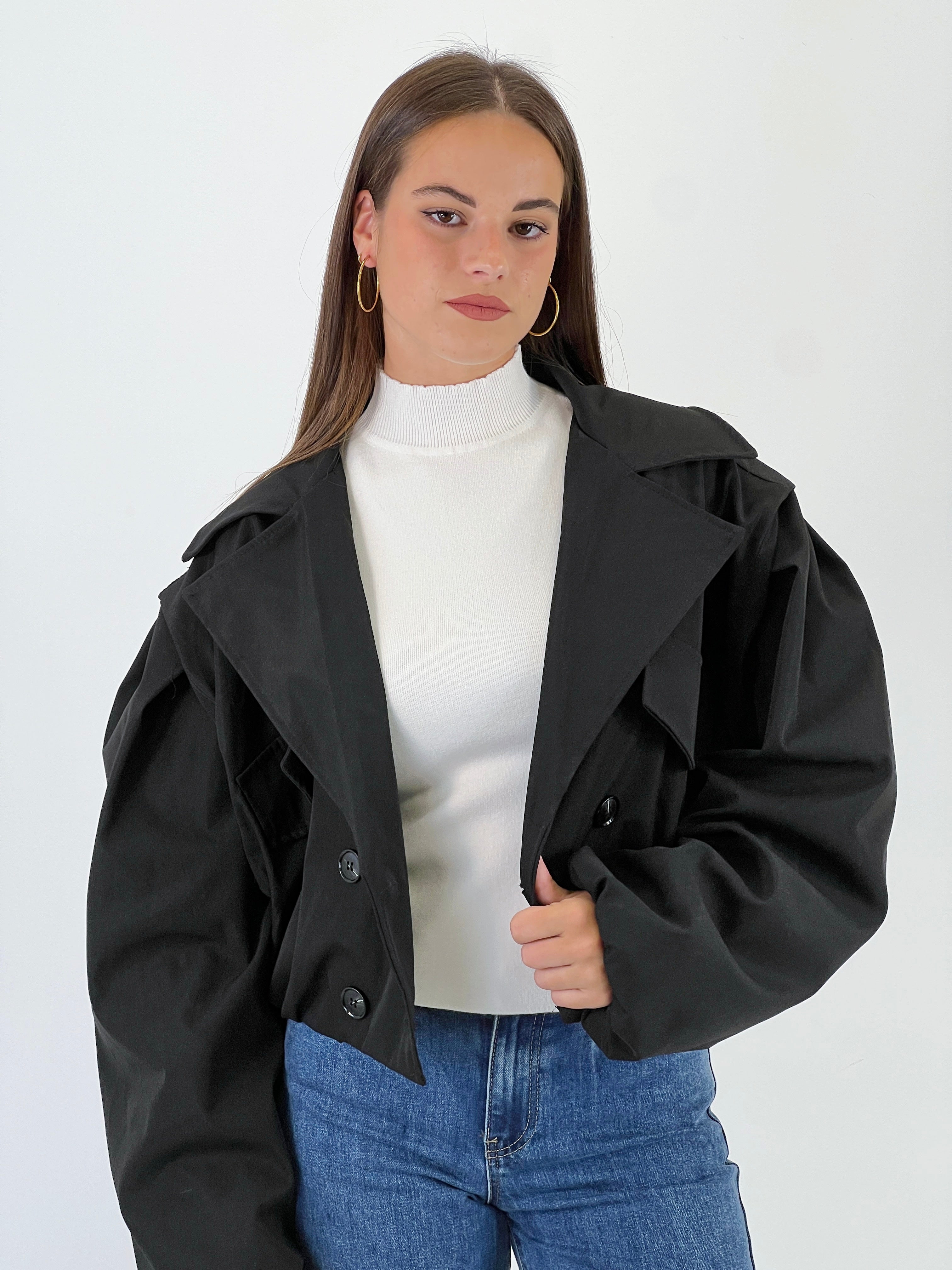 Cropped oversize jacket