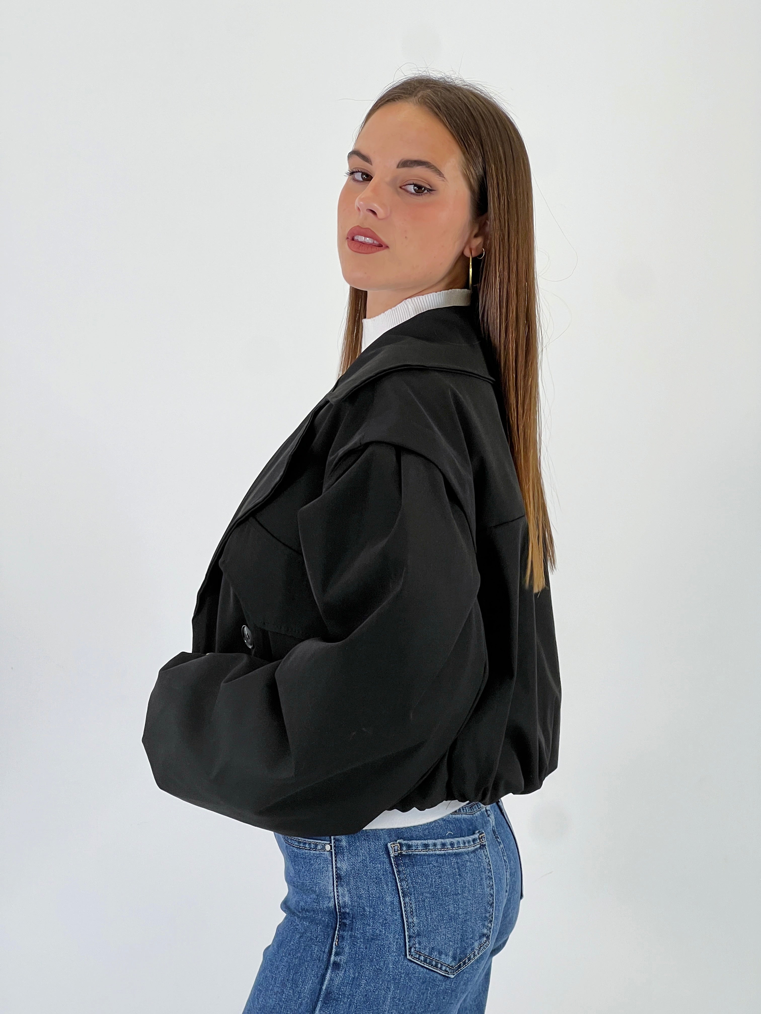 Cropped oversize jacket