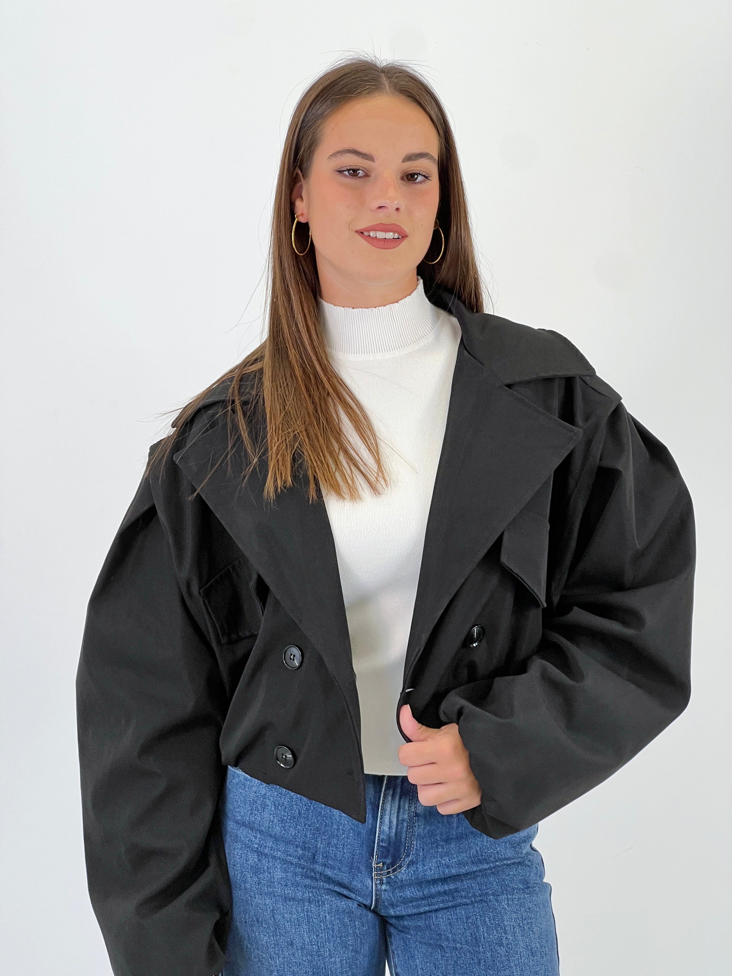 Cropped oversize jacket