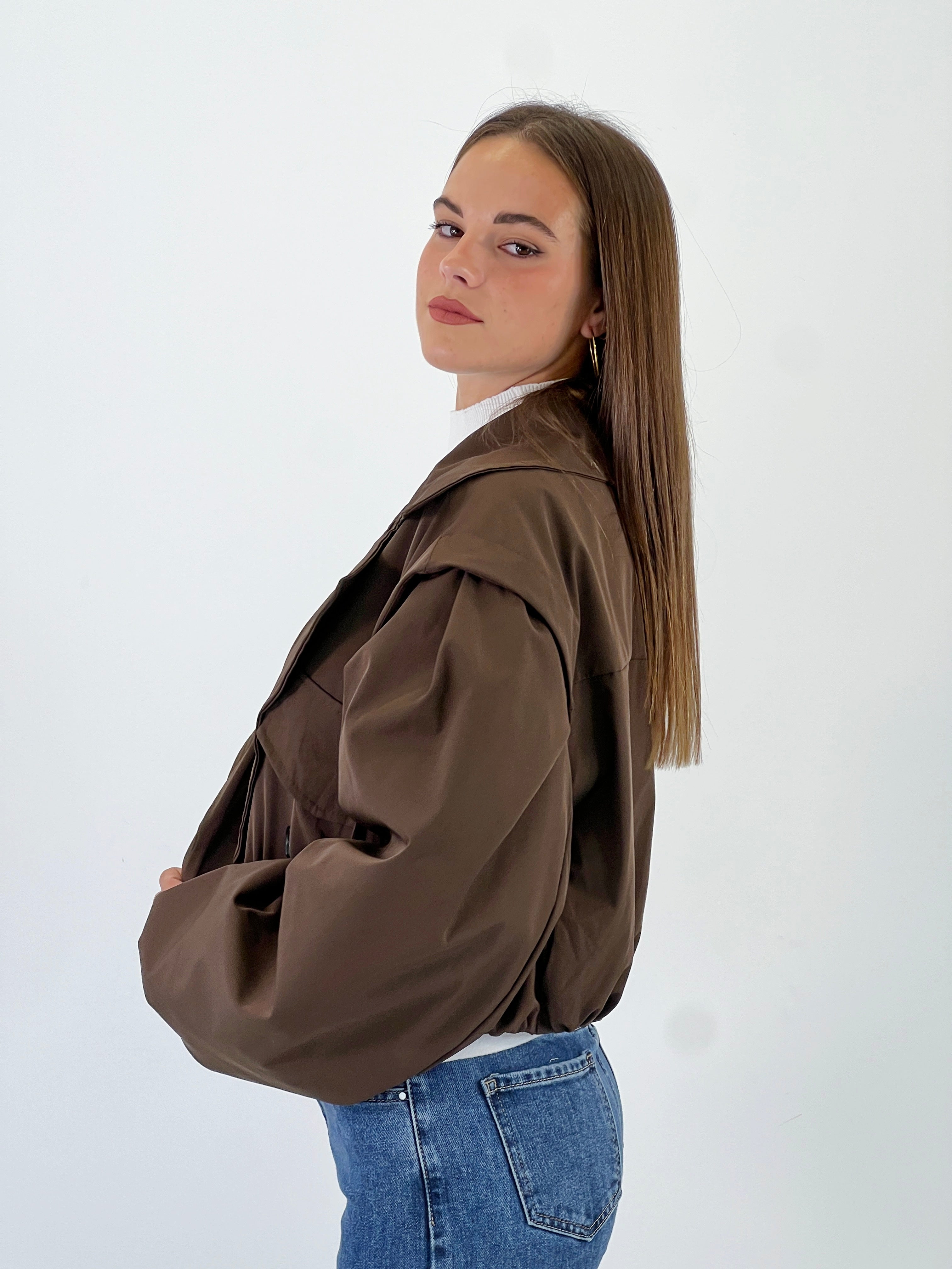 Cropped oversize jacket