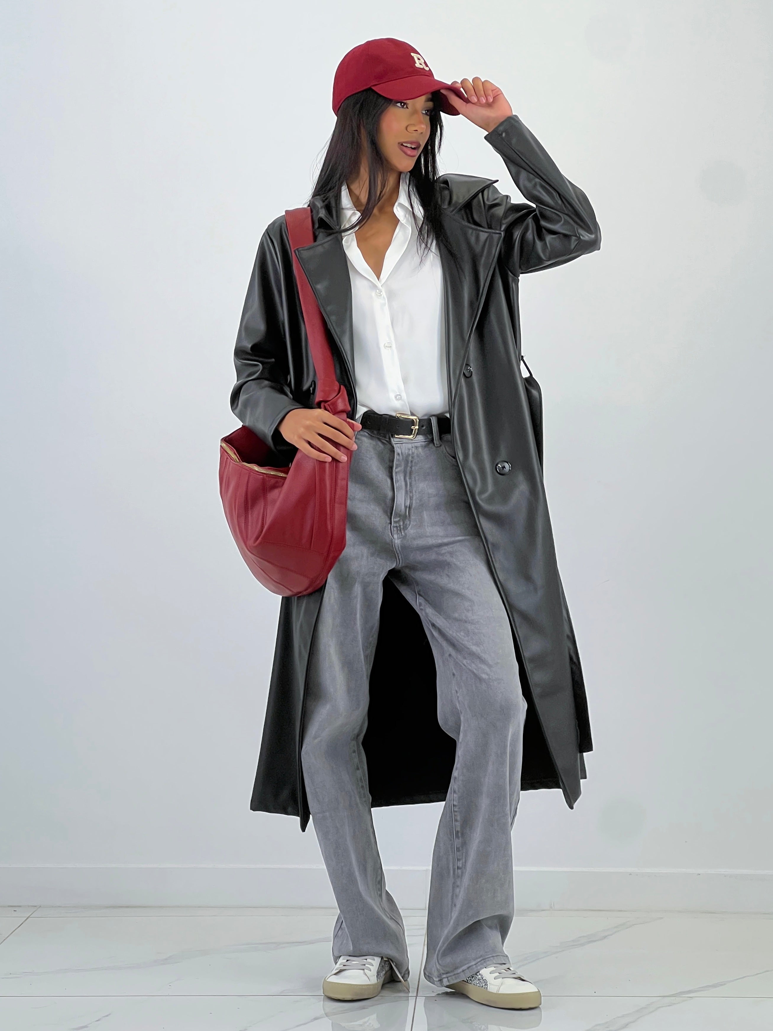 Vegan leather maxi bag