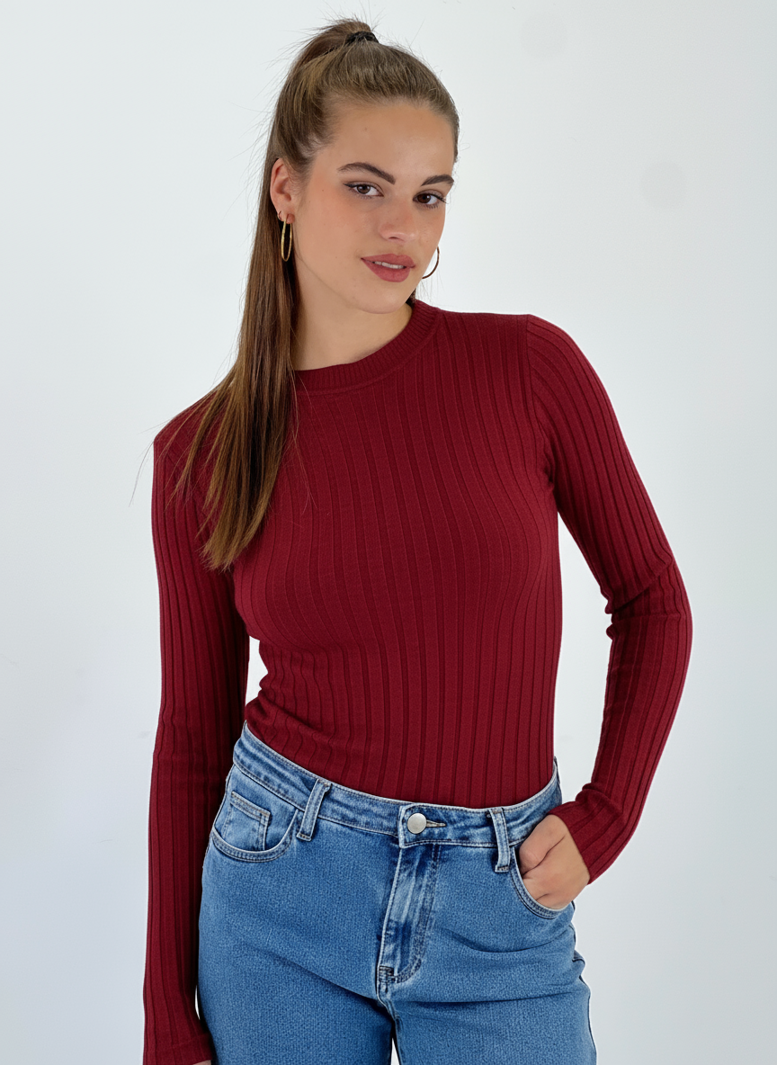 Jersey canalé cuello redondo - Zebra&Maduixa®