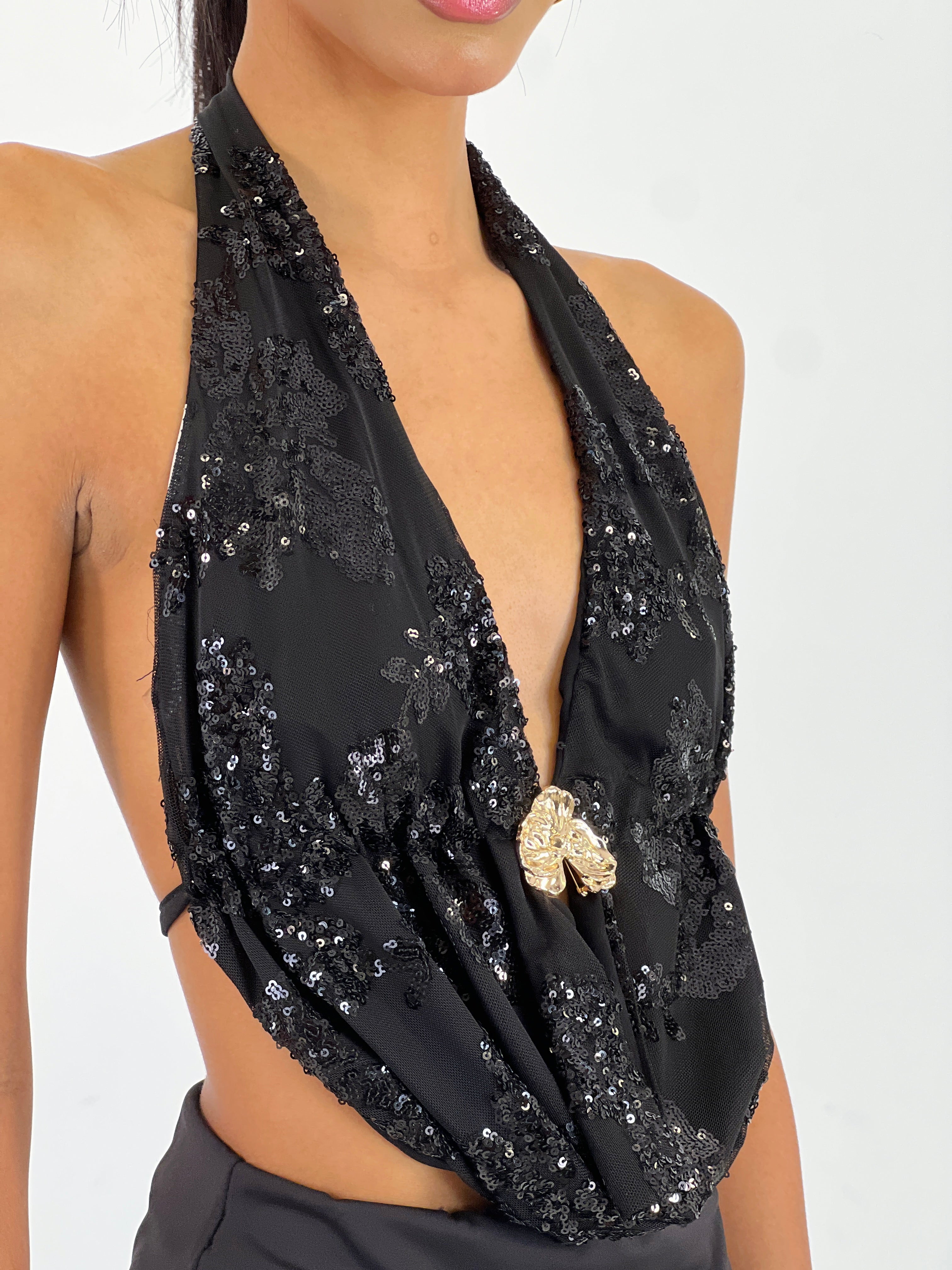 Top halter brodats amb lluentons