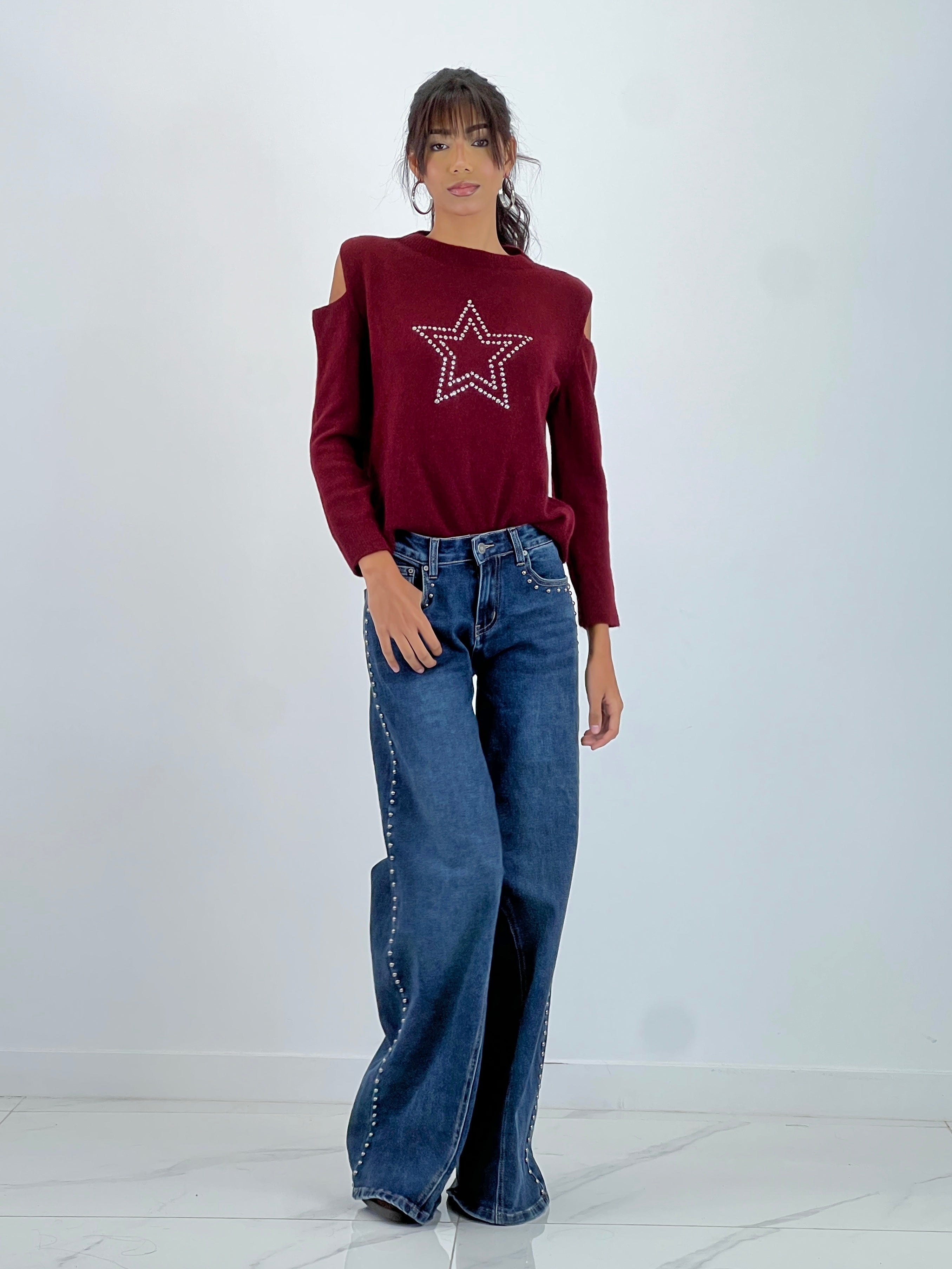 Jeans wide leg tachuelas - Zebra&Maduixa®
