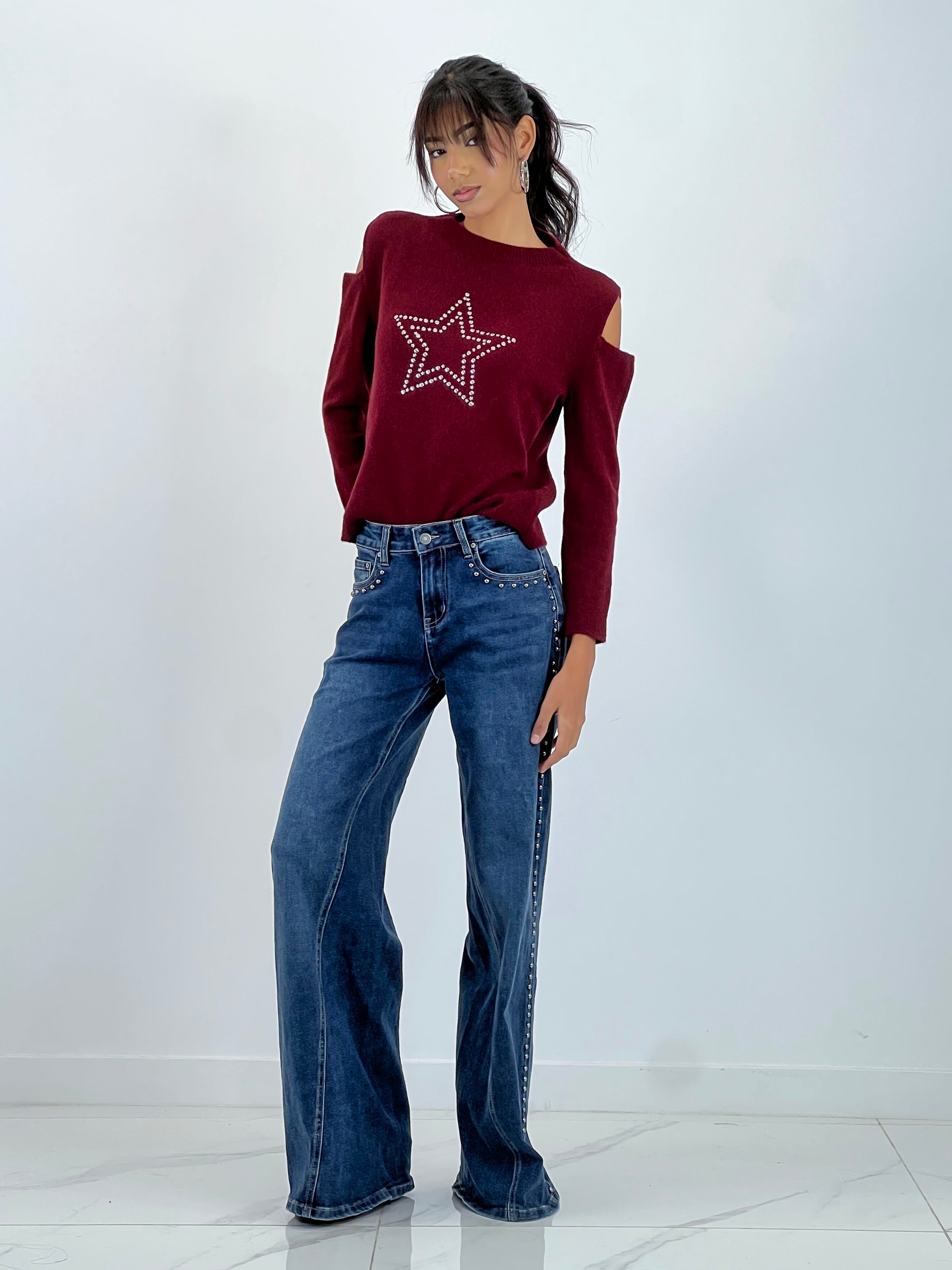 Jeans wide leg tachuelas - Zebra&Maduixa®