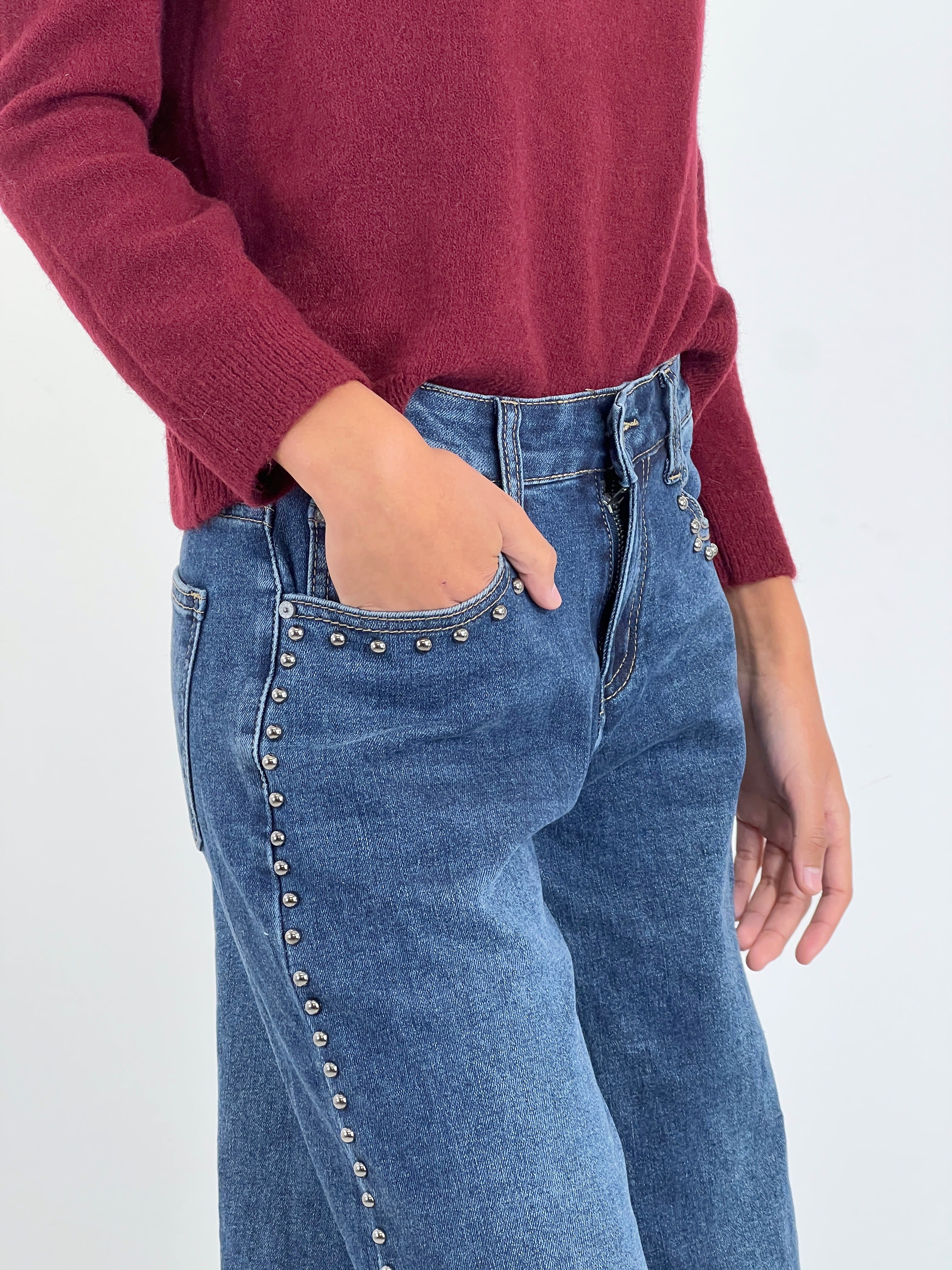 Jeans wide leg tachuelas - Zebra&Maduixa®