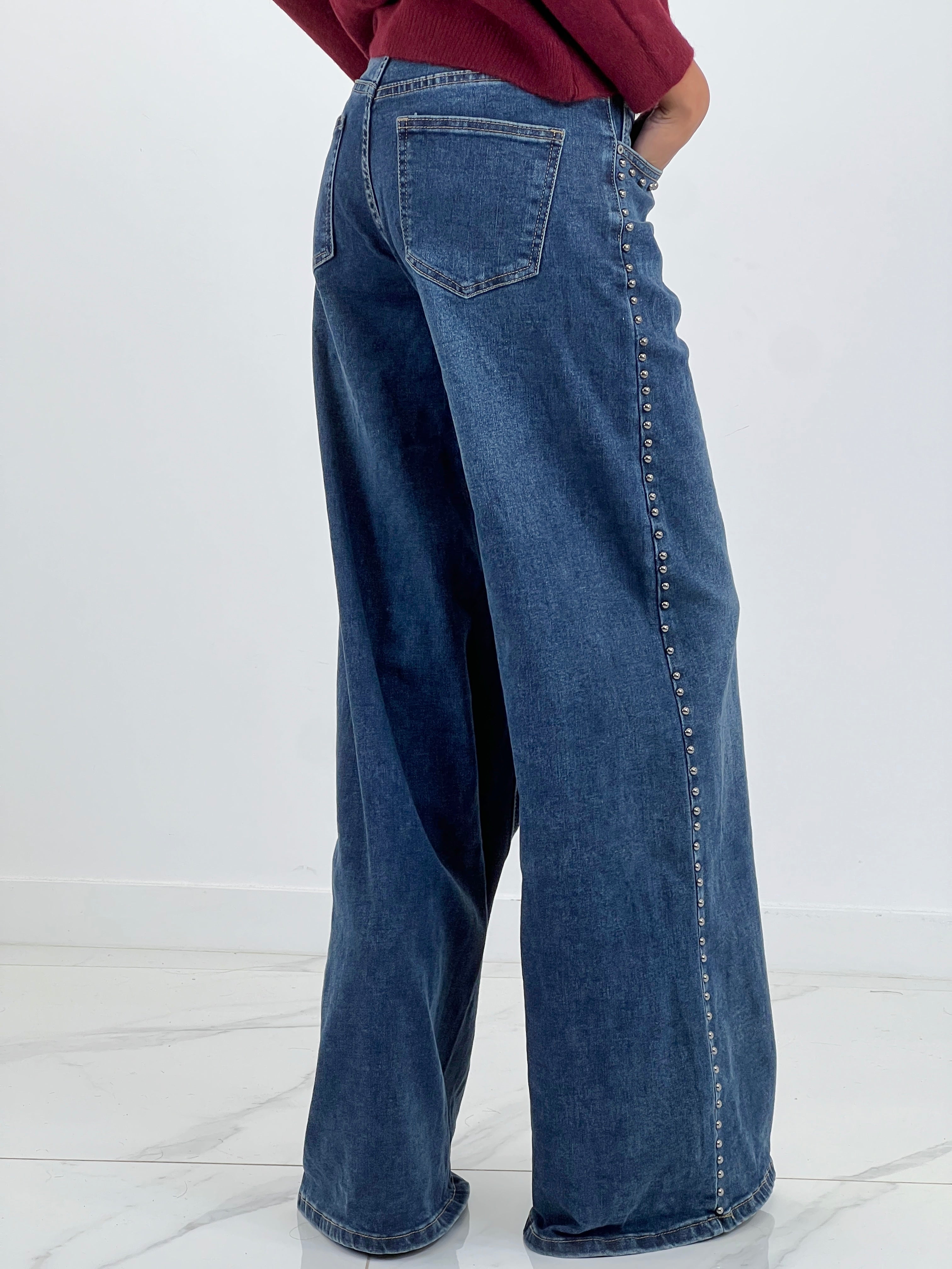 Jeans wide leg tachuelas - Zebra&Maduixa®