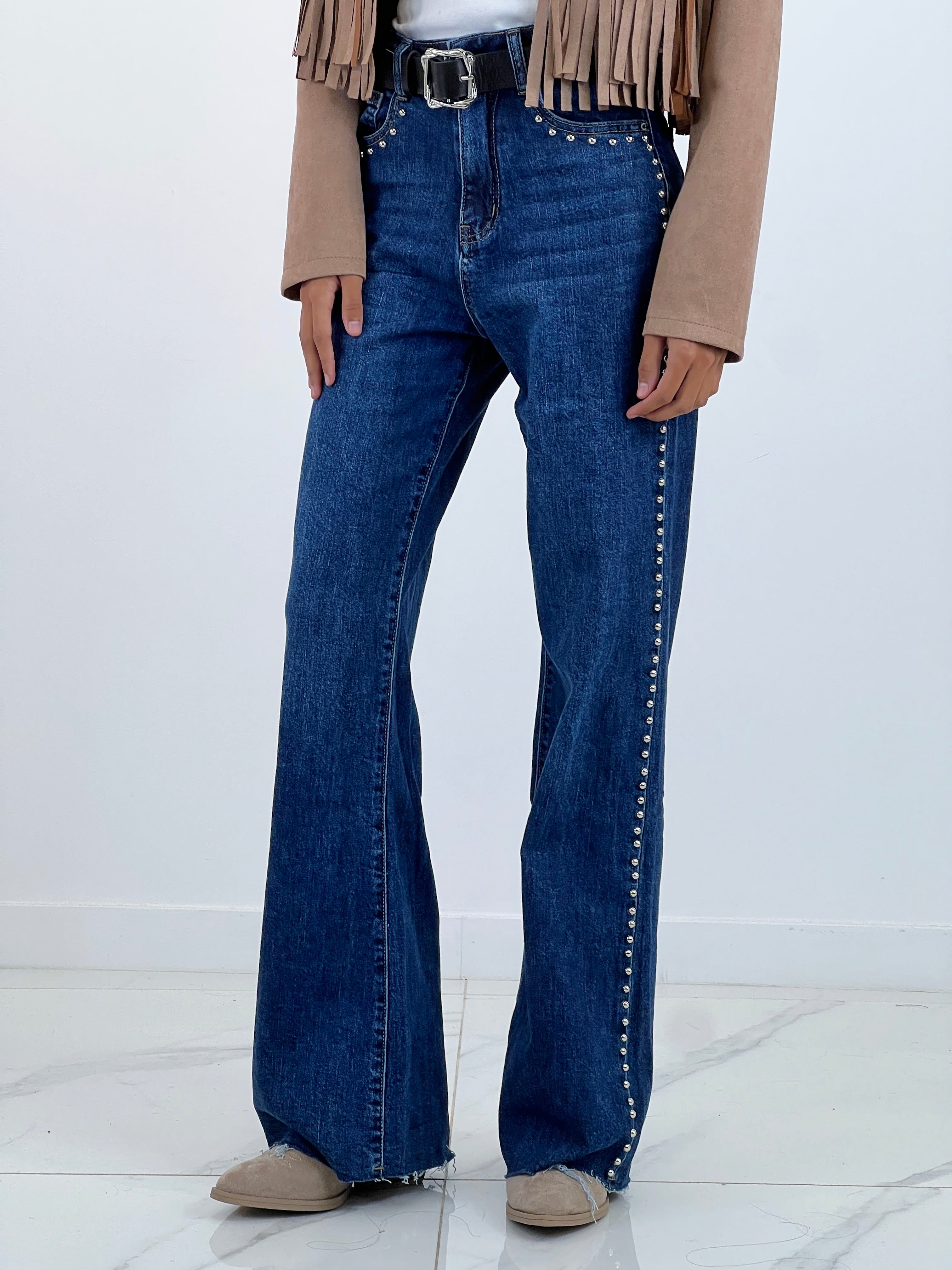 Jeans straight leg tachas - Zebra&Maduixa®
