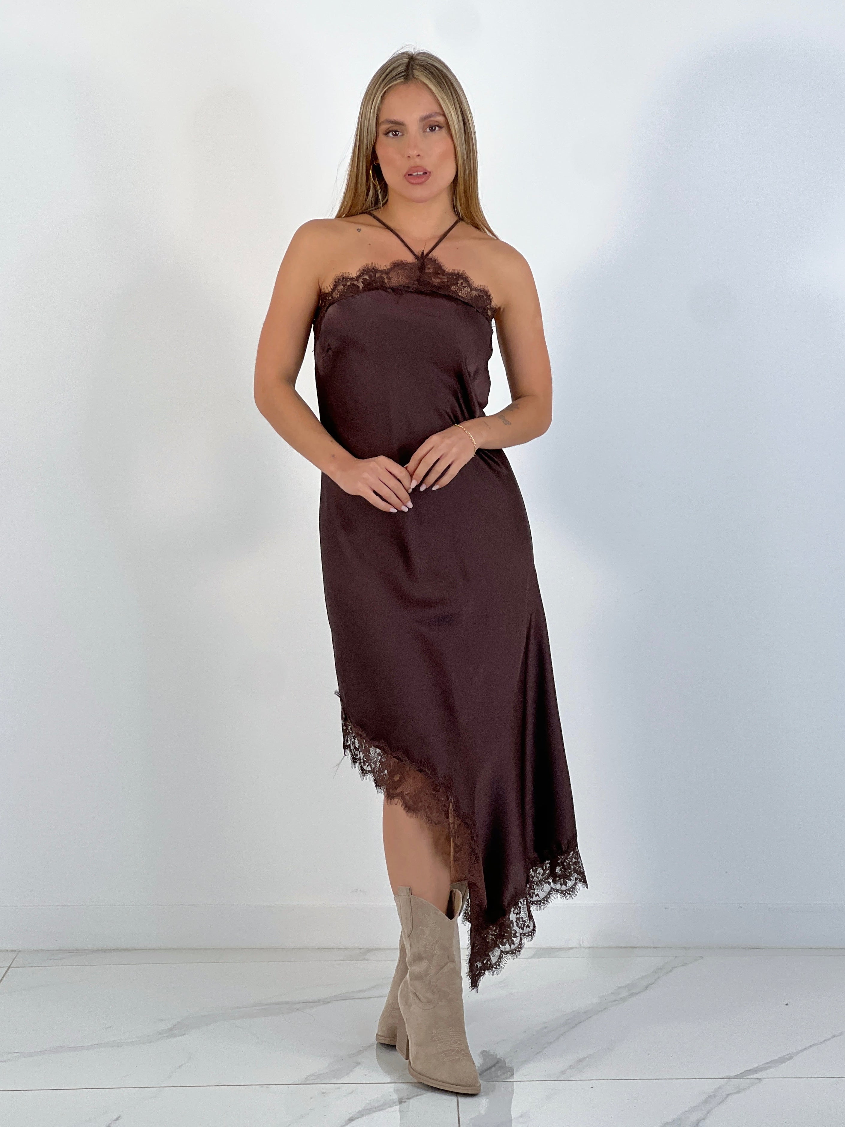 Vestido satinado encaje - Zebra&Maduixa®