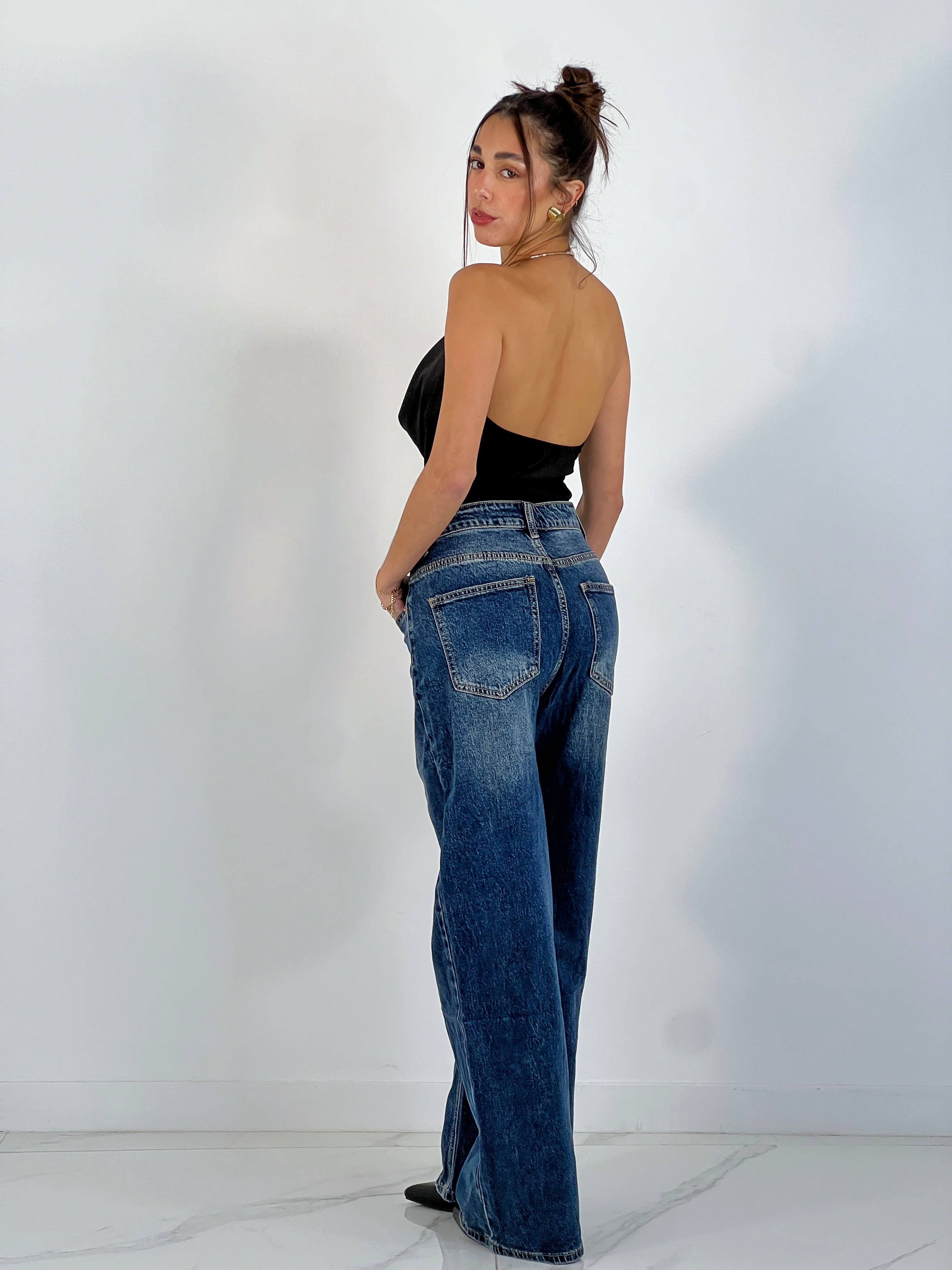 Jeans denim cintura cruzada - Zebra&Maduixa®