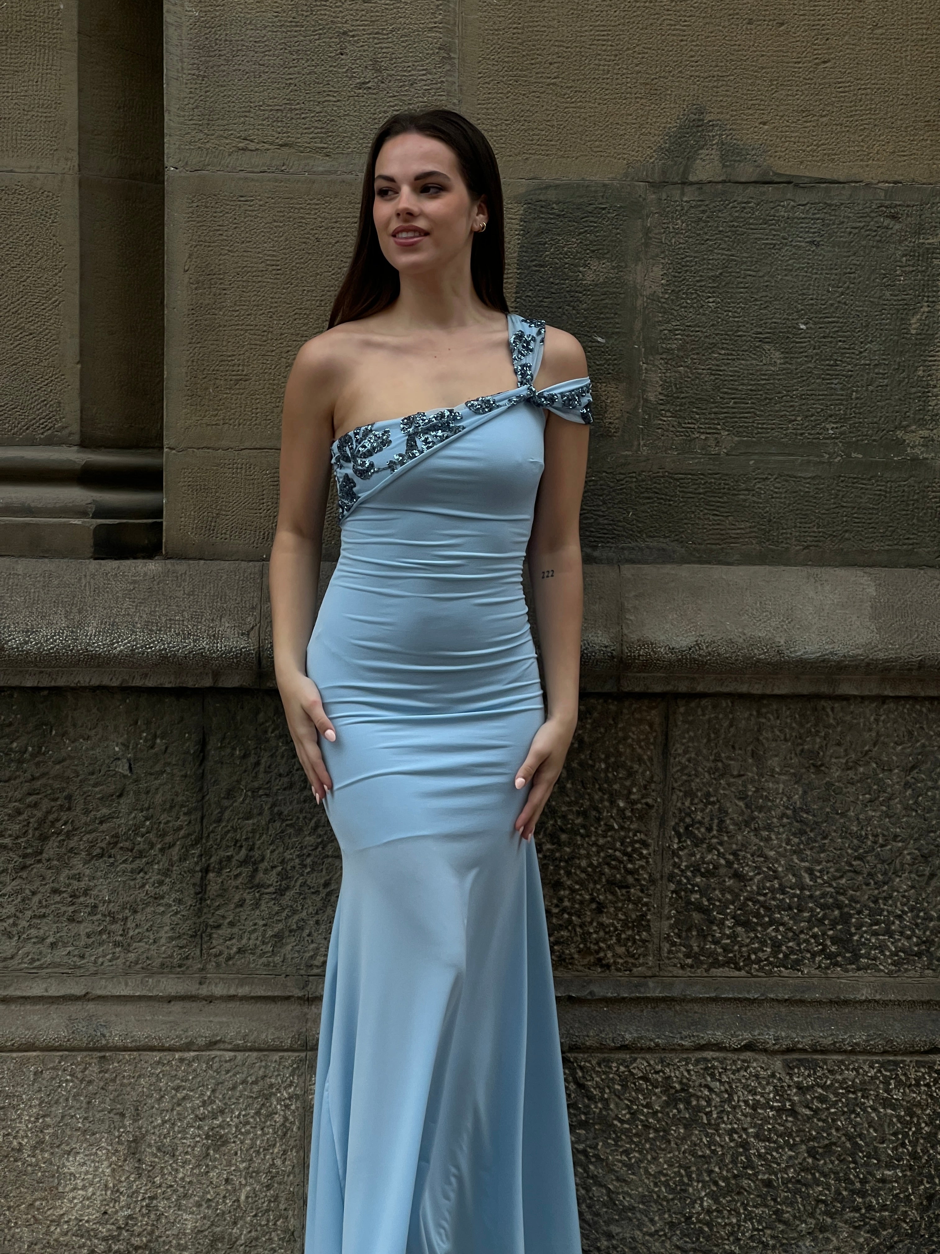Vestido asimétrico escote lentejuelas - Zebra&Maduixa®