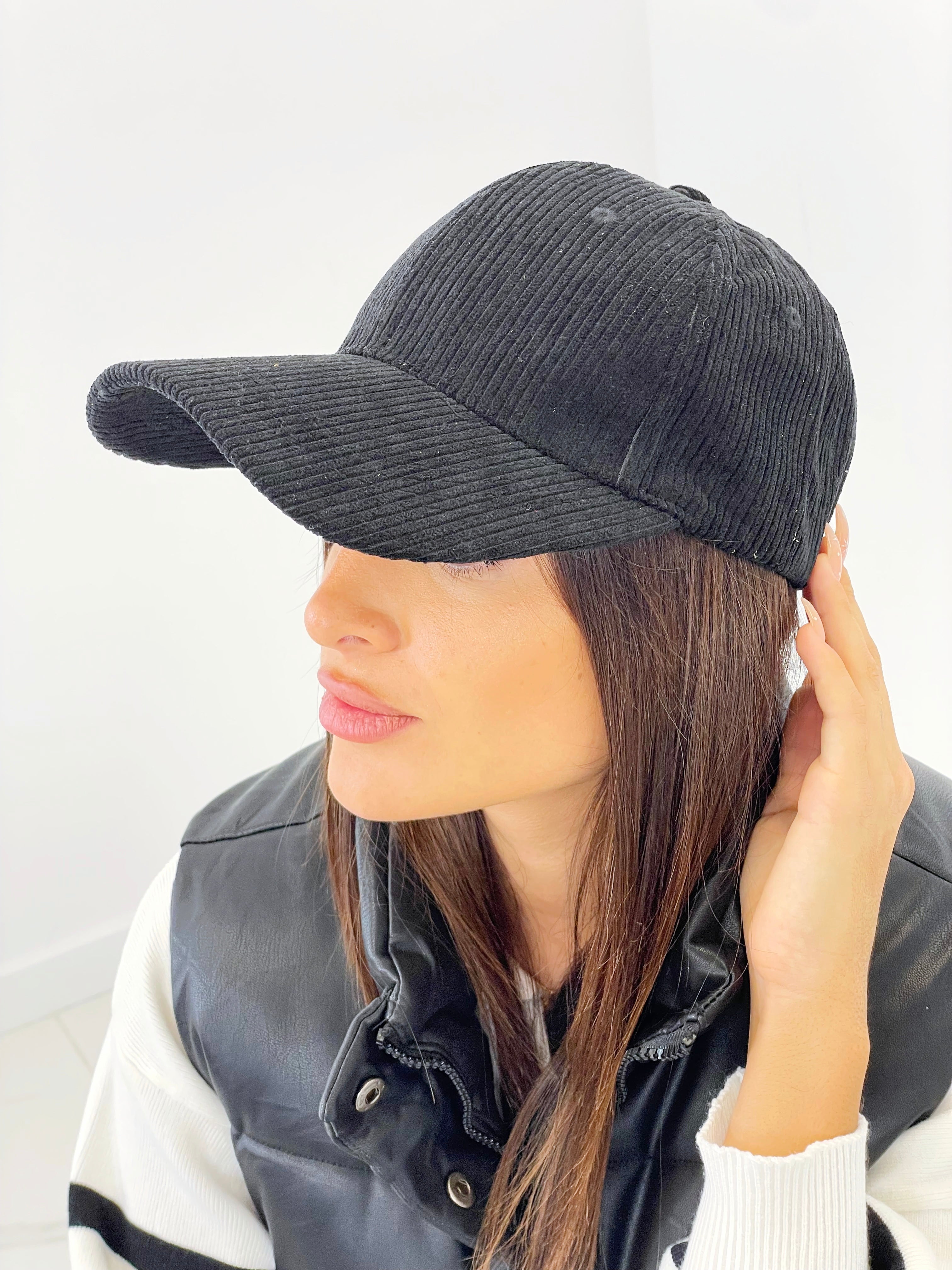 Casquette en velours côtelé