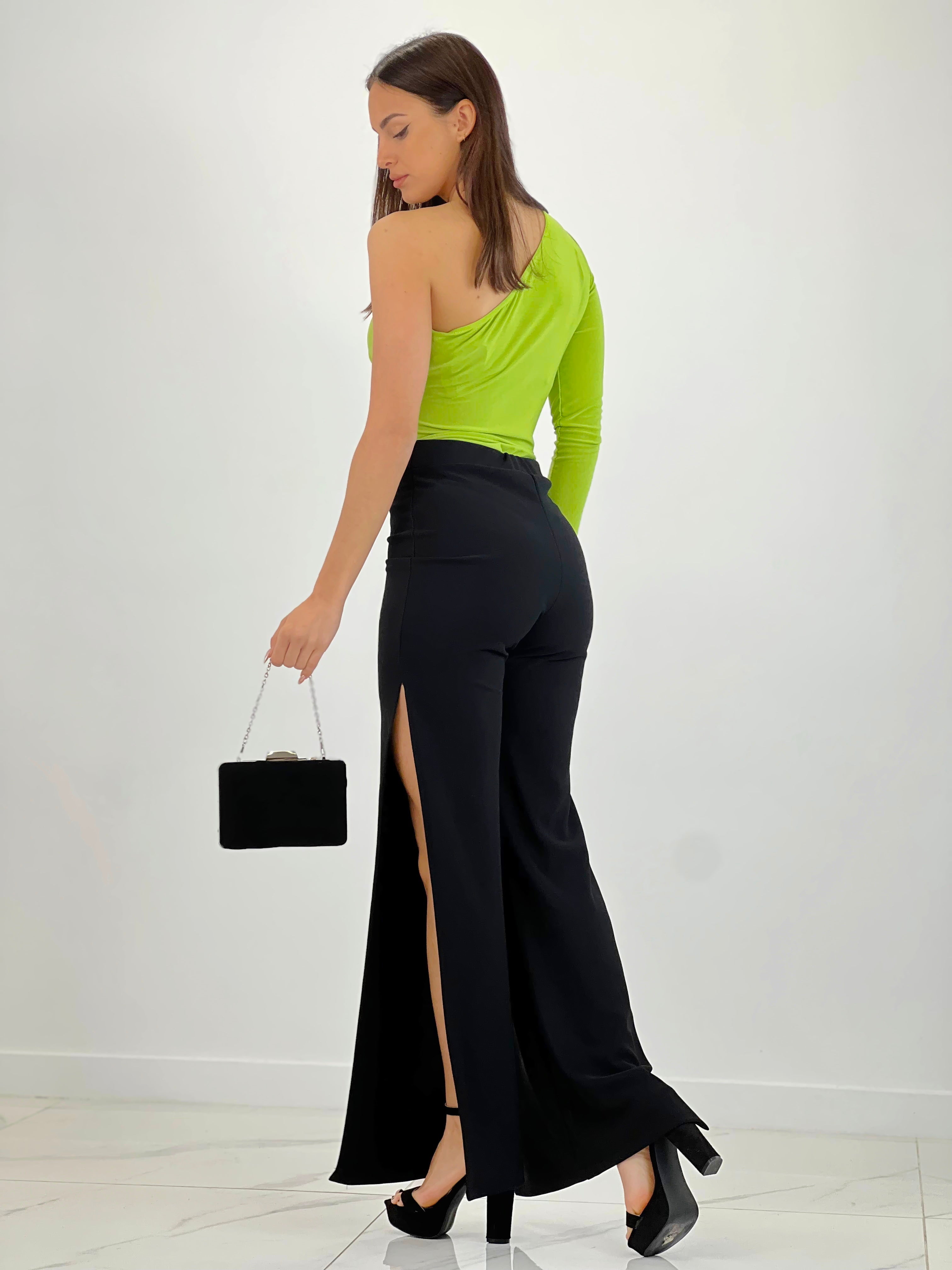Asymmetrical gathered bodysuit