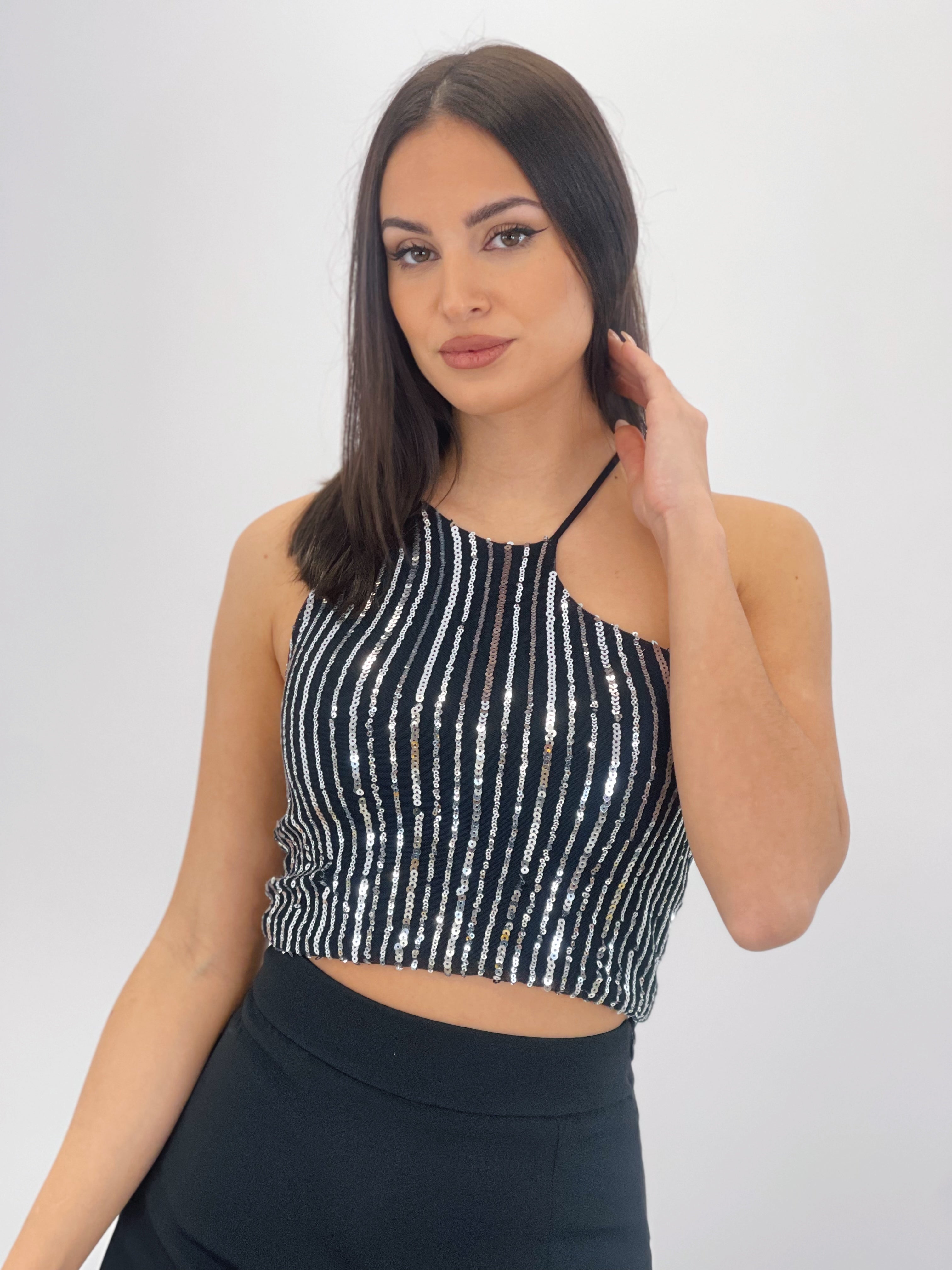 Top asimétrico de lentejuelas - Zebra&Maduixa®