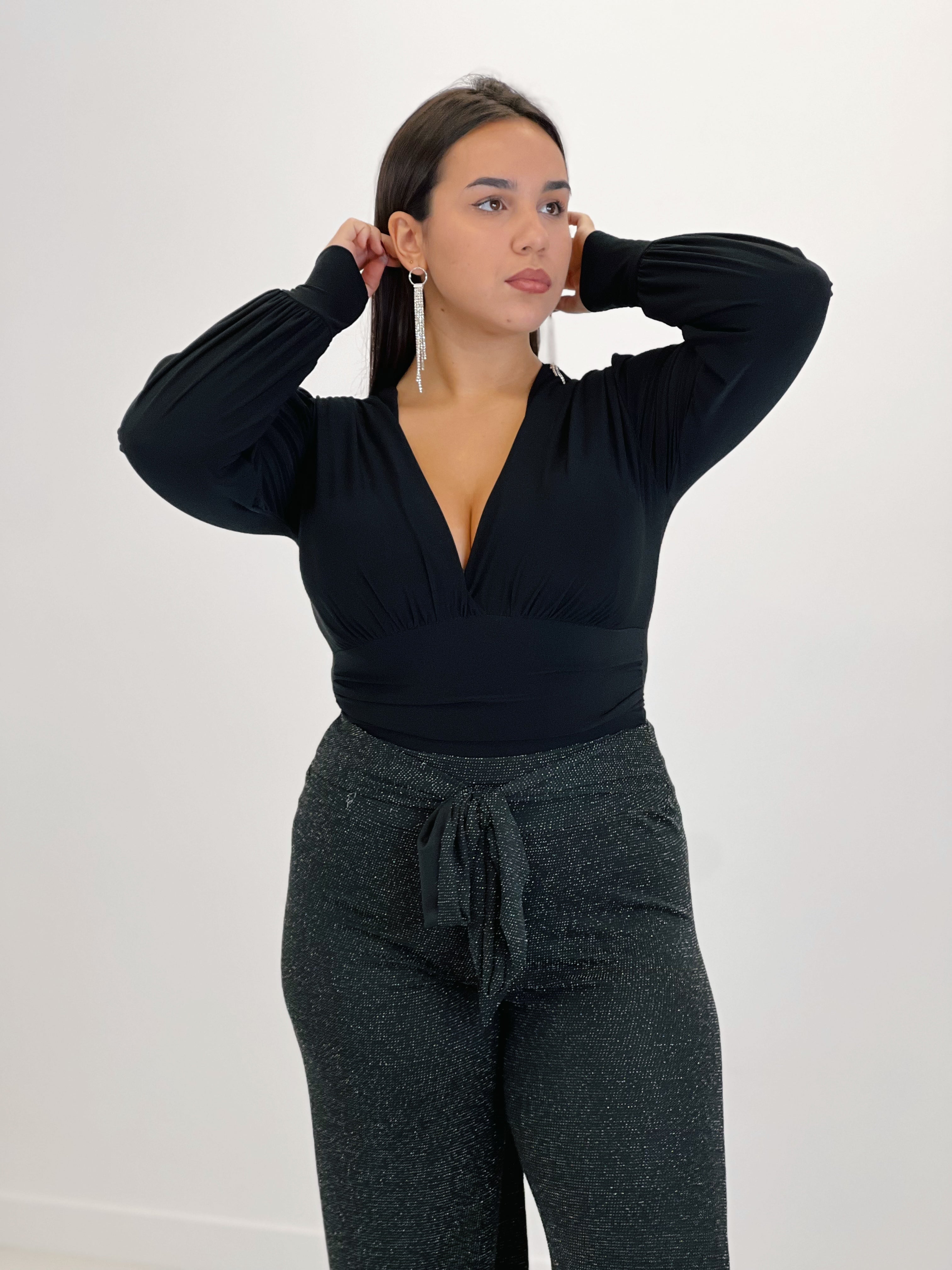 Pantalone lucido fluido