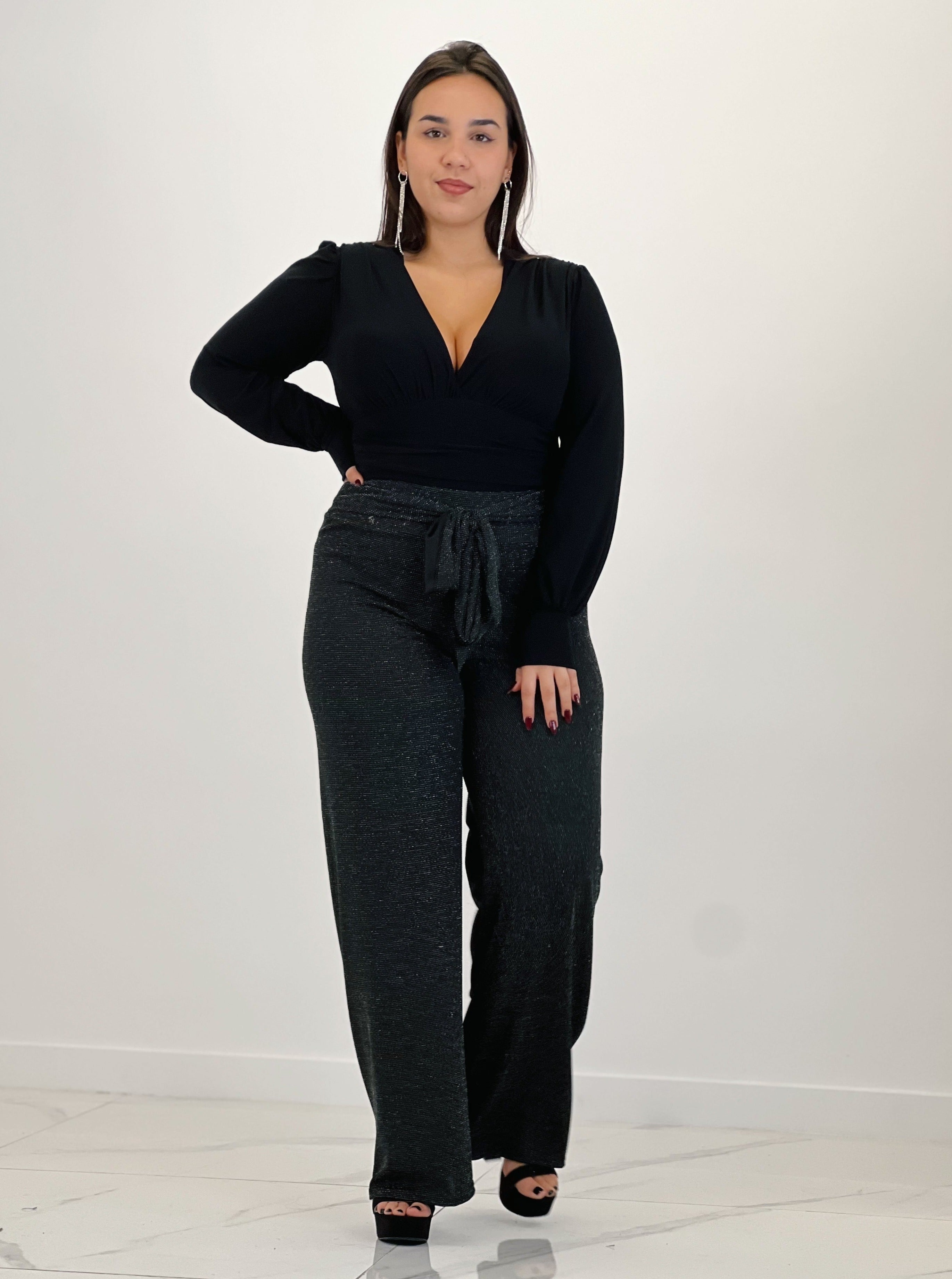 Pantalone lucido fluido